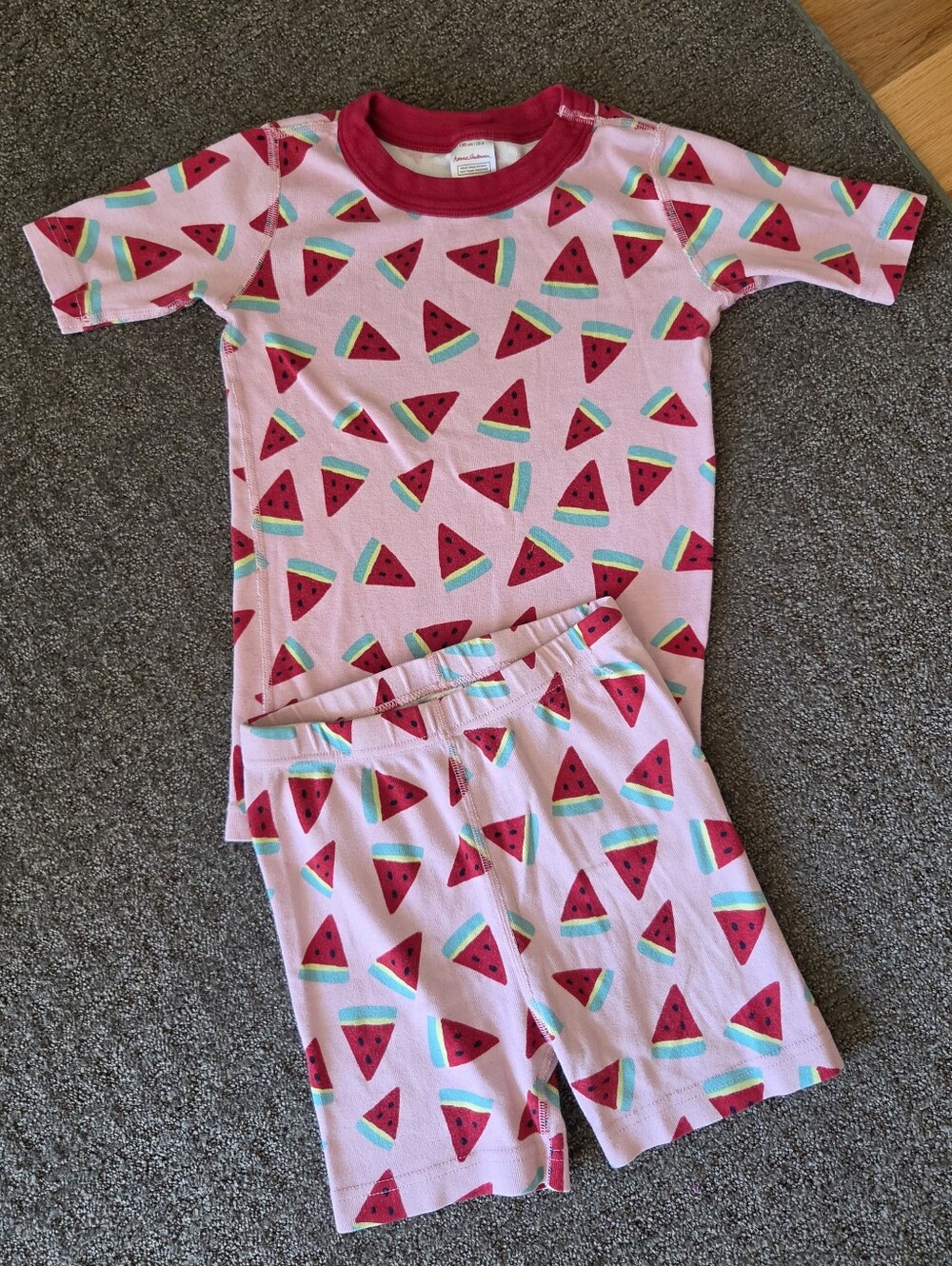 Hanna Andersson Pink Watermelon Short Pajama Set 130 US 8